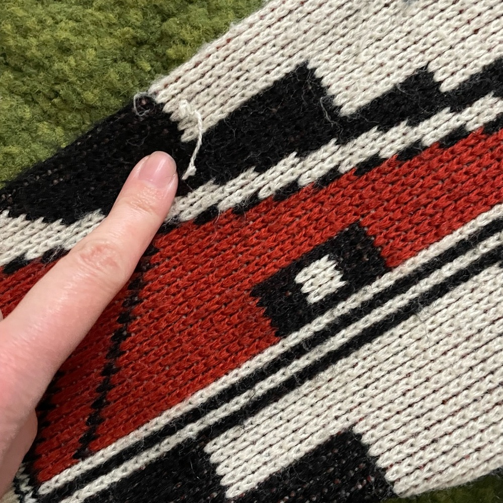 Vintage Shawl Collar Aztec Knit Cardigan - Picture 11 of 11